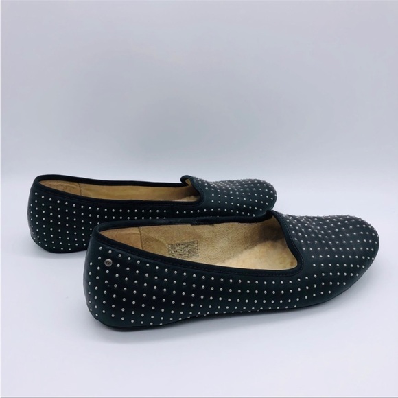 UGG leather Sherpa lined studded flats - Picture 10 of 11